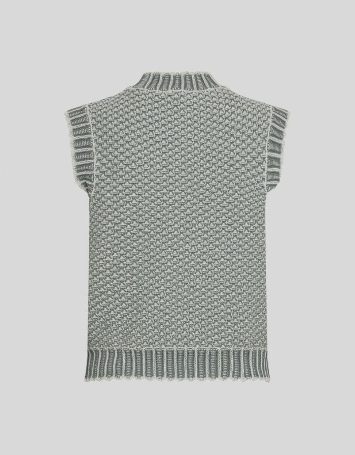 MSCH Copenhagen Pullunder Pillar Bok Choy Laurel Wreath in Grüntönen aus weichem Strickmaterial.