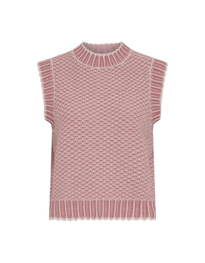 MSCH Copenhagen Pullunder Pillar Faded Rose in Rosa aus weichem Strickmaterial.