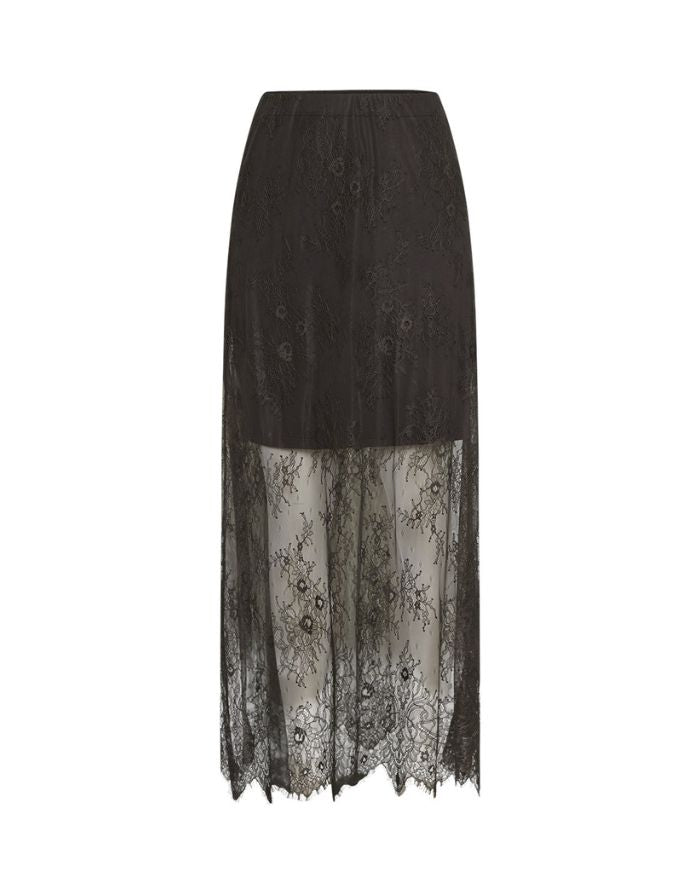 MSCH Copenhagen Dusty HW Rock Delicioso aus transparenter Spitze mit Maxilänge und elastischem Bund