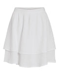 Vila Vilania HW Skirt Cloud Dancer, weißer Shorts Rock aus Bio Baumwolle, knielanger Damen Rock mit High Waist Passform