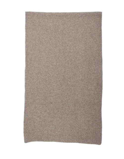 Schal Rippstrick in Taupe aus Acryl-Woll-Mischung mit einfarbiger Rippstruktur