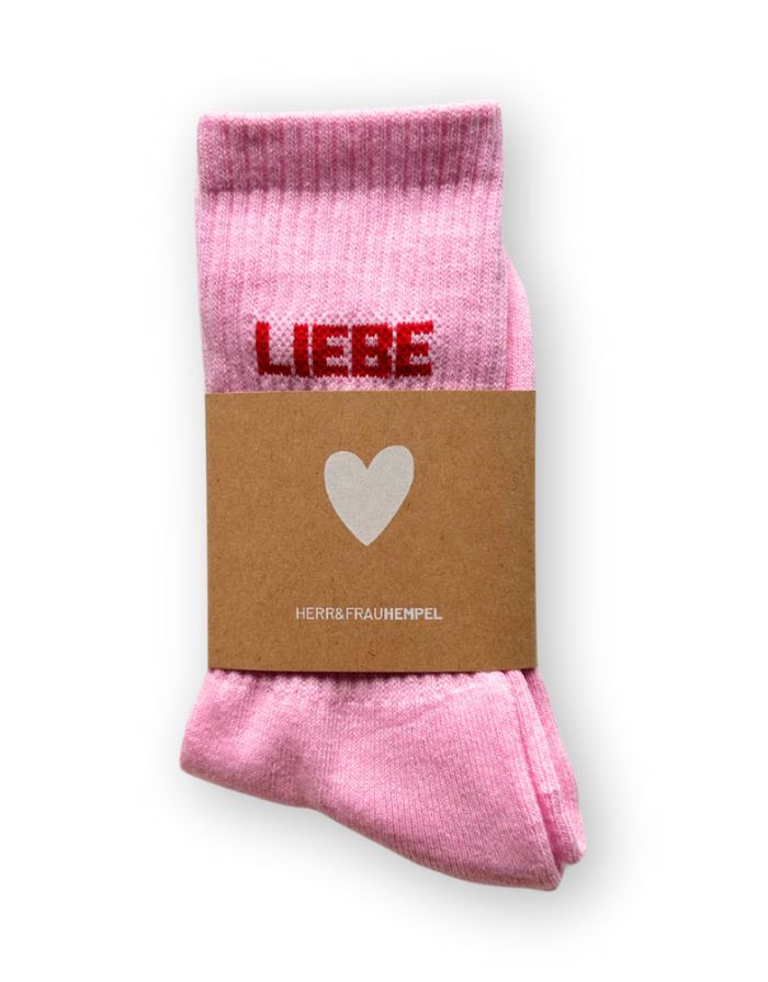 Dicke Baumwollsocken Socken Liebe von Herr&FrauHempel in bunten Farbkombinationen, Größen 35–45, atmungsaktiv und kuschelig