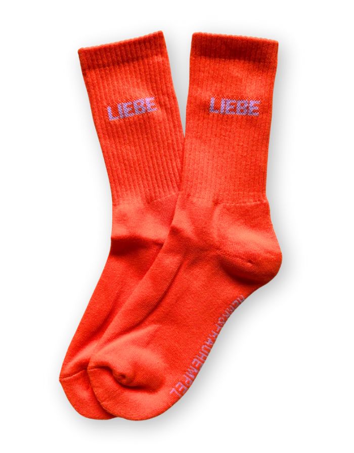Dicke Baumwollsocken Socken Liebe von Herr&FrauHempel in bunten Farbkombinationen, Größen 35–45, atmungsaktiv und kuschelig