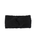 Stirnband Teddy in Schwarz aus flauschigem Kunstfell mit überkreuztem Design