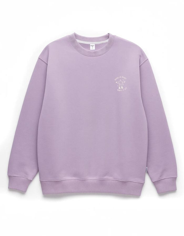 No Sleep Club Sweater Flieder von Liliput – Vorderseite mit tanzendem Sternchen