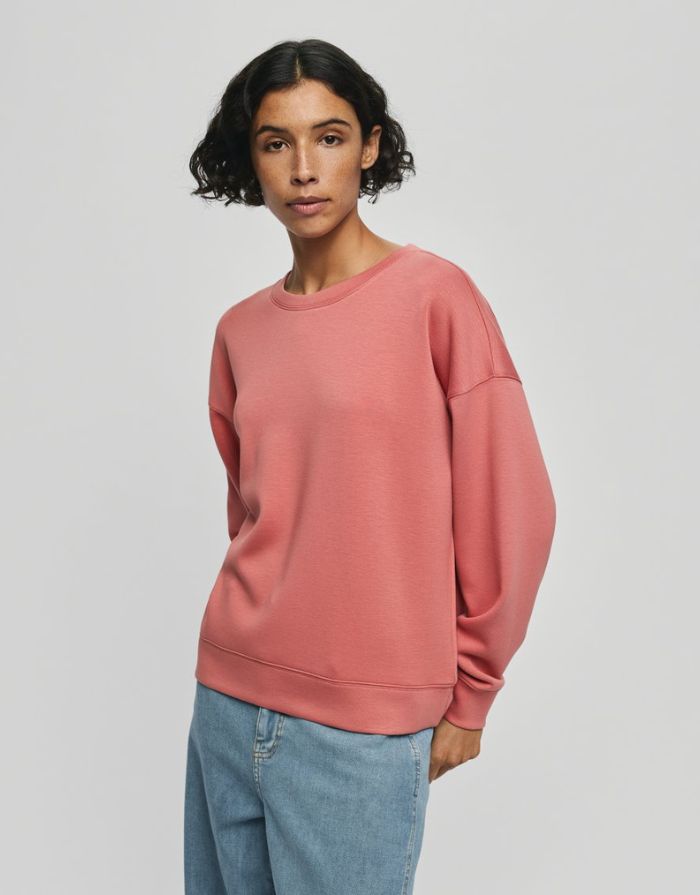 MSCH Copenhagen Sweatshirt Ima Q Faded Rose in Rosa mit Rundhalsausschnitt und lockerer Passform.