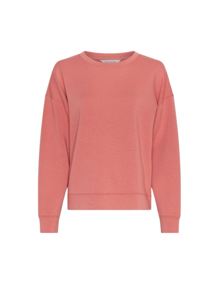 MSCH Copenhagen Sweatshirt Ima Q Faded Rose in Rosa mit Rundhalsausschnitt und lockerer Passform.