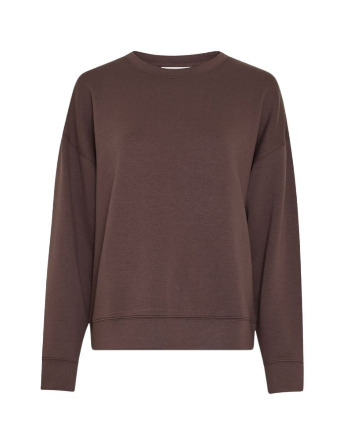 Ima Q Sweatshirt von MSCH Copenhagen in der Farbe Hot Fudge als Freisteller von vorne