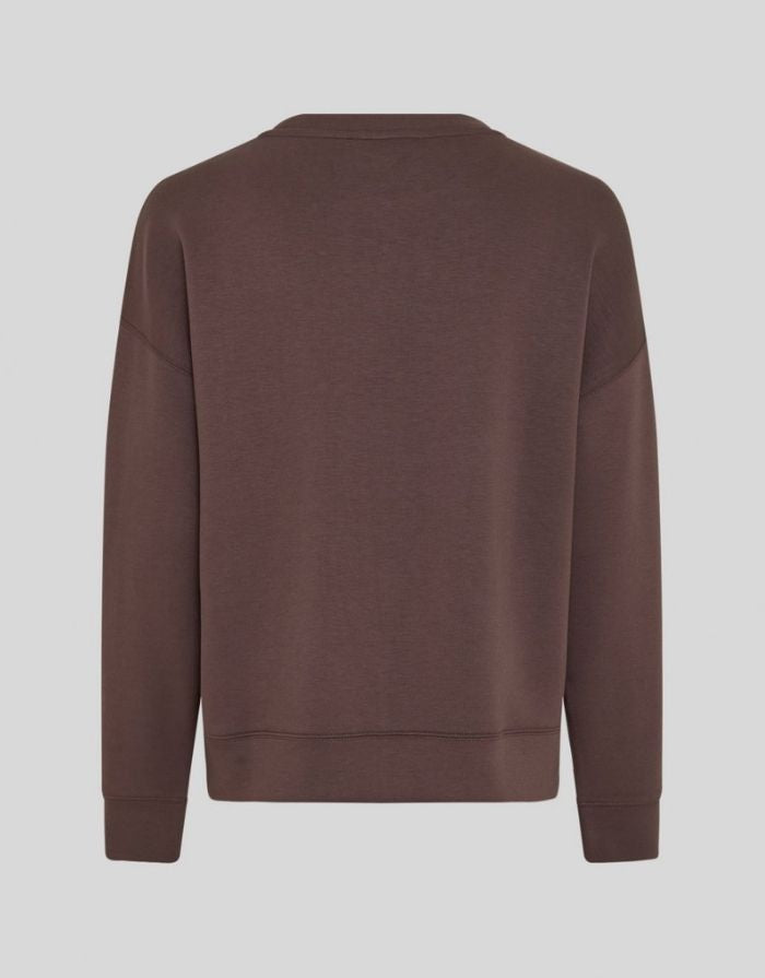  Ima Q Sweatshirt von MSCH Copenhagen in der Farbe Hot Fudge als Freisteller von hinten