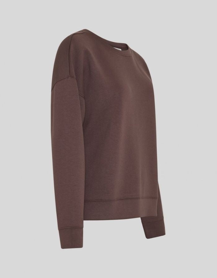 Ima Q Sweatshirt von MSCH Copenhagen in der Farbe Hot Fudge als Freisteller von der Seite 