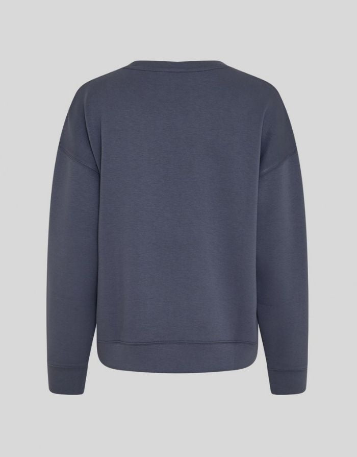 Ima Q Sweatshirt von MSCH Copenhagen in der Farbe India Ink als Freisteller von hinten