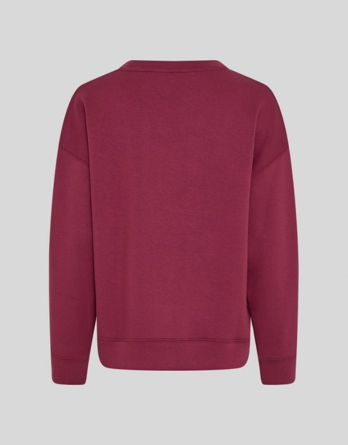 Ima Q Sweatshirt von MSCH Copenhagen in der Farbe Rhododendron als Freisteller von hinten