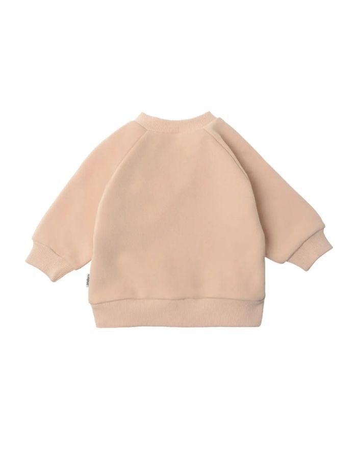 Liliput Sweatshirt Mini Schleife beige mit rotem XMAS-Schleifenprint, Kids-Sweater für Mini & Me Looks.