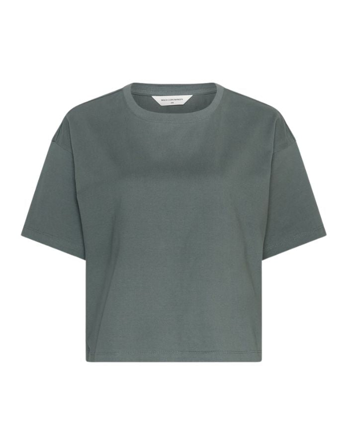  MSCH Copenhagen T-Shirt Leana Laurel Wreath in Grün mit lockerer Passform und Rundhalsausschnitt.