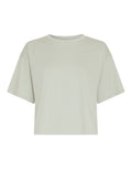 MSCH Copenhagen T-Shirt Moa Melea Bok Choy in Grün mit cropped Schnitt aus Bio-Baumwolle.