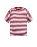 Pink gestreiftes Blocked Striped Tee T-Shirt aus Baumwolle mit bequemer Passform für den Alltag von vorne 