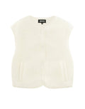 Nordlykk Teddyweste für Damen in Off-White, ärmellose Weste aus Polyester mit Fronttaschen und minimalistischer Passform
