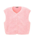 nordlykk Teddyweste für Damen in Pink, ärmellose Weste aus Polyester mit Fronttaschen und minimalistischer Passform