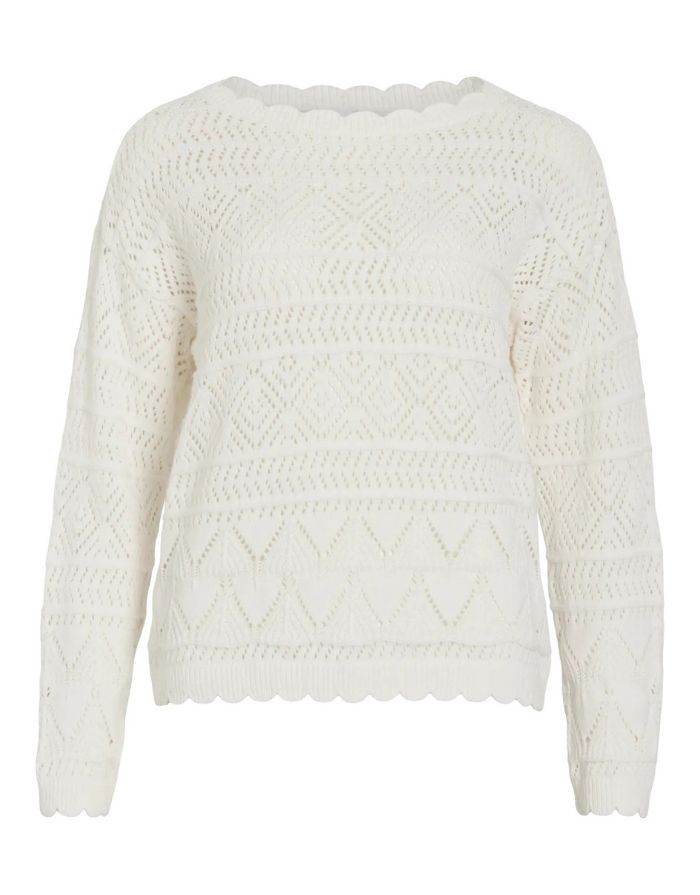 Vizueta Boatneck Knit Top I Cloud Dancer