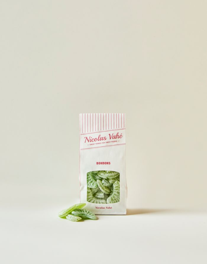 Nicolas Vahé Bonbons Apple – frische Hartkaramellen mit grünem Apfelgeschmack, 150 g.