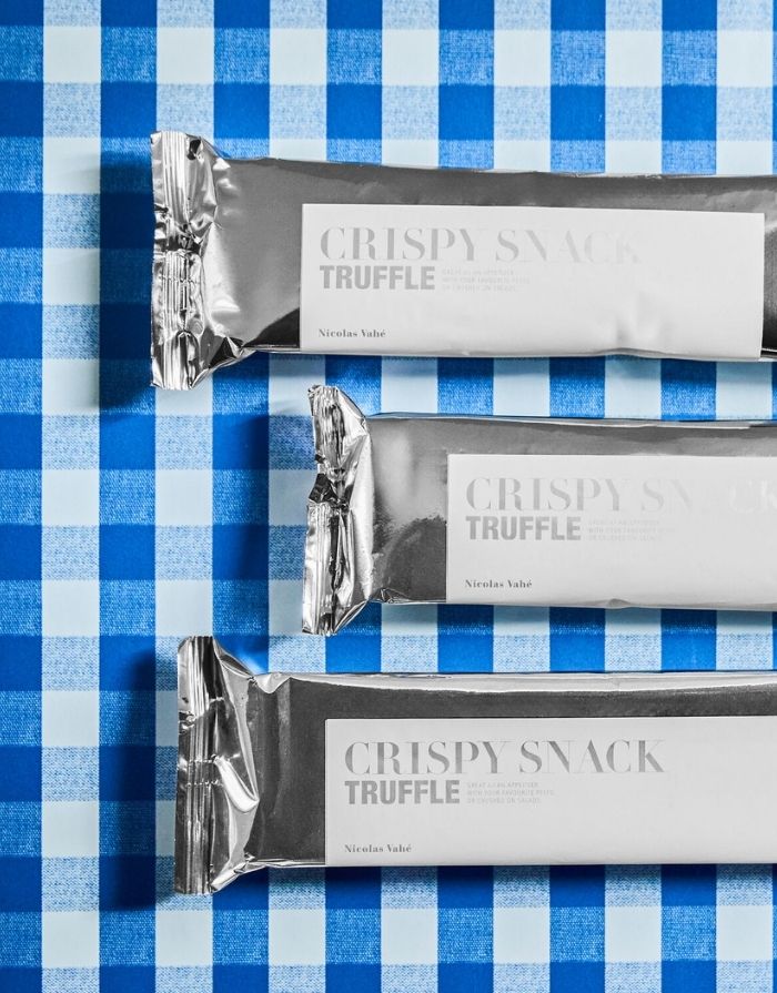  Crispy Snack Trüffel von Nicolas Vahé – knuspriger Kartoffelsnack mit feinem Trüffelaroma in der Verpackung.