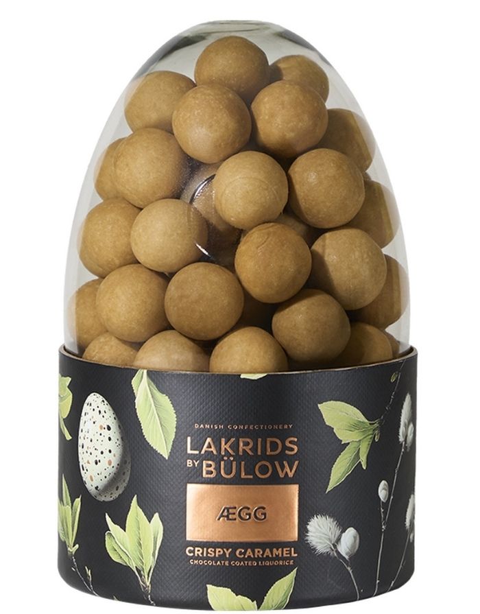 Lakrids by Bülow Ægg Crispy Caramel Lakritz mit Dulce-Schokolade und Meersalz in Osterei-Verpackung (470 g).