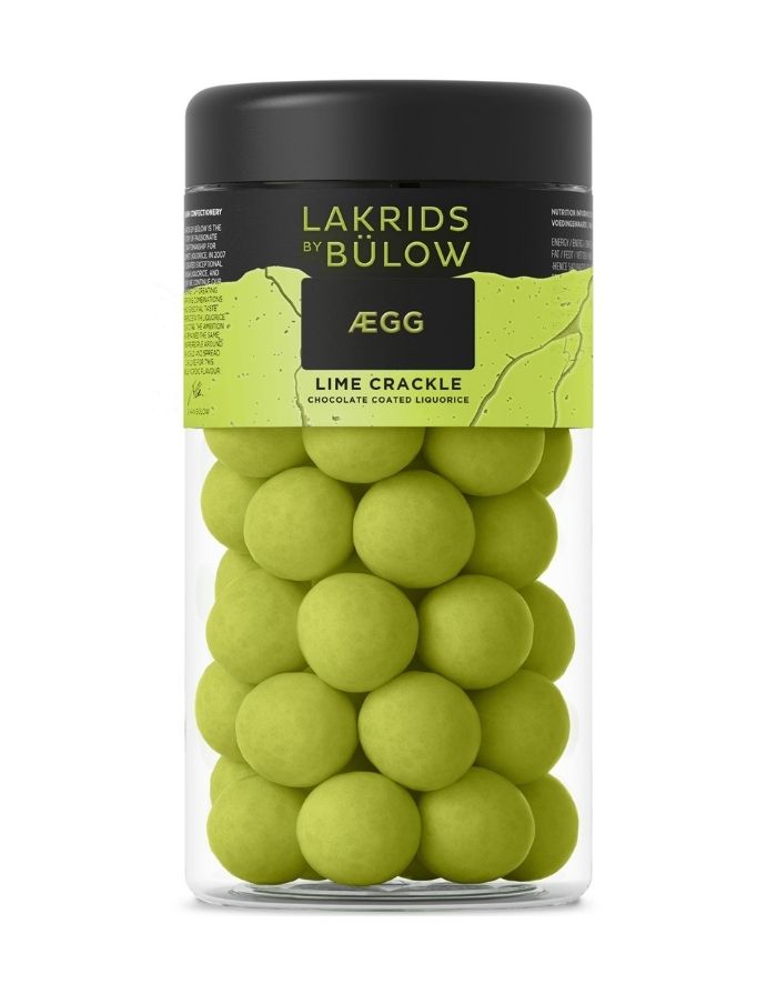 Lakrids by Bülow Lime Crackle – Lakritz mit weißer Schokolade, Limette und knackigem Zuckermantel (270 g).