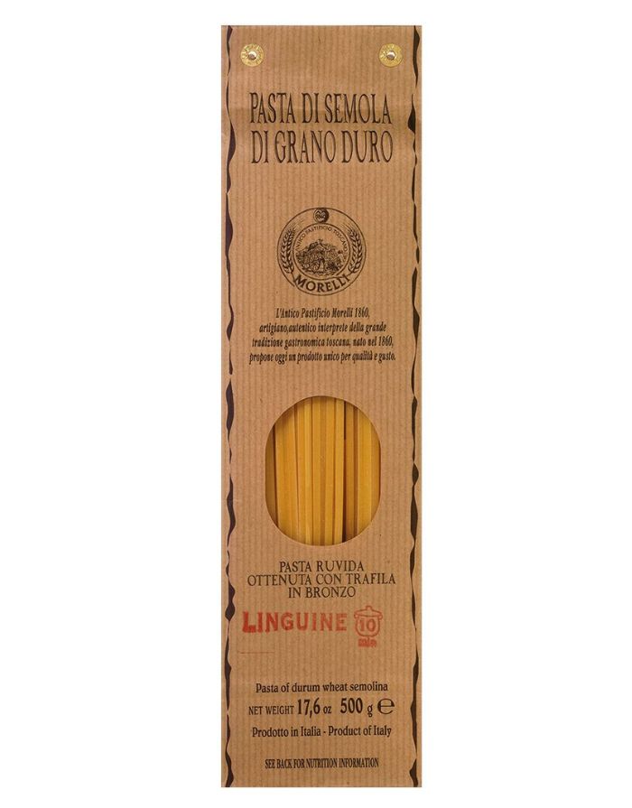 Antico Pastificio Morelli Durum Wheat Linguine aus Hartweizengrieß in klassischer Linguine-Form.