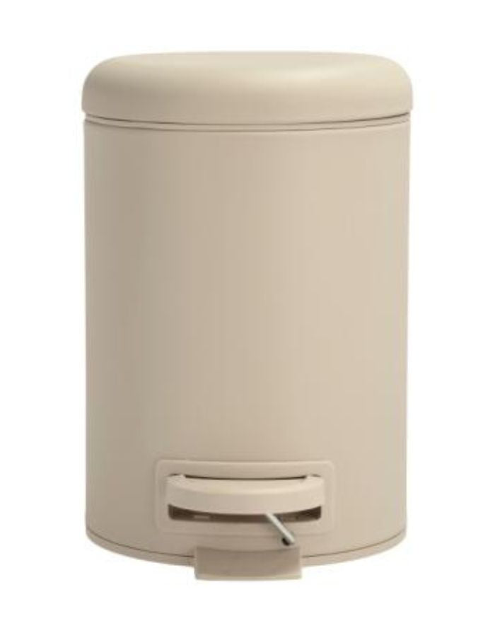 Pedaleimer Mono in Beige von Södahl: kleiner Eimer mit Soft-Close-Deckel, Pedal und herausnehmbarem Plastikeinsatz, 3 Liter Fassungsvermögen.