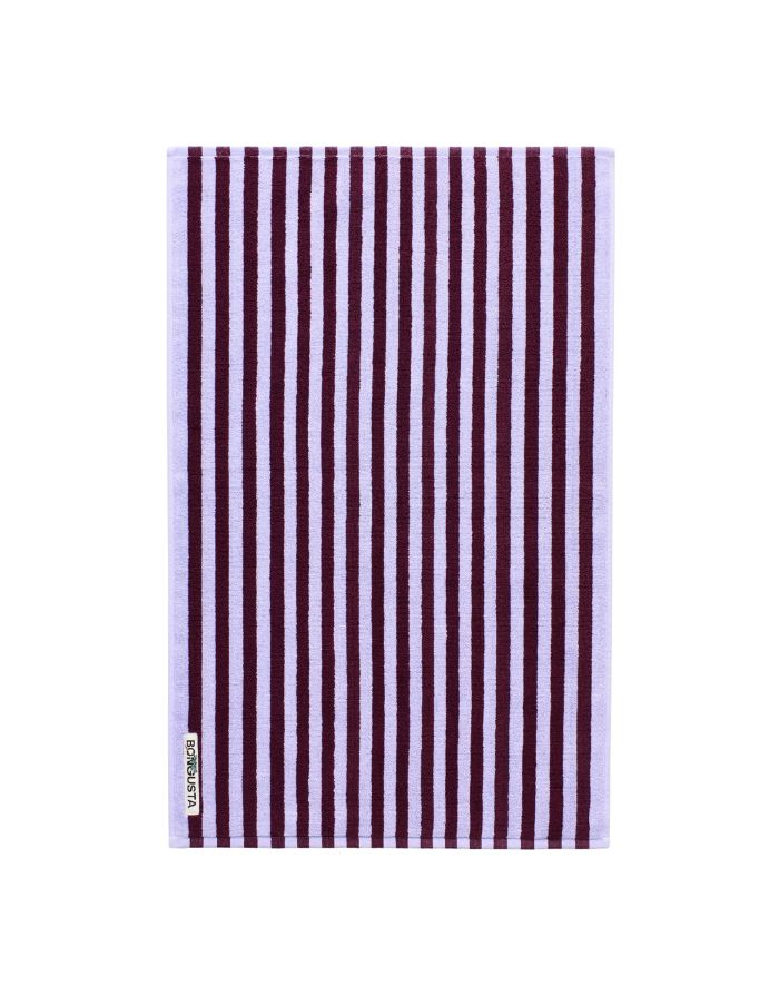 Bongusta Badematte Naram Wine Lavender Blue 50x80 cm aus Bio-Baumwolle mit hoher Saugfähigkeit.