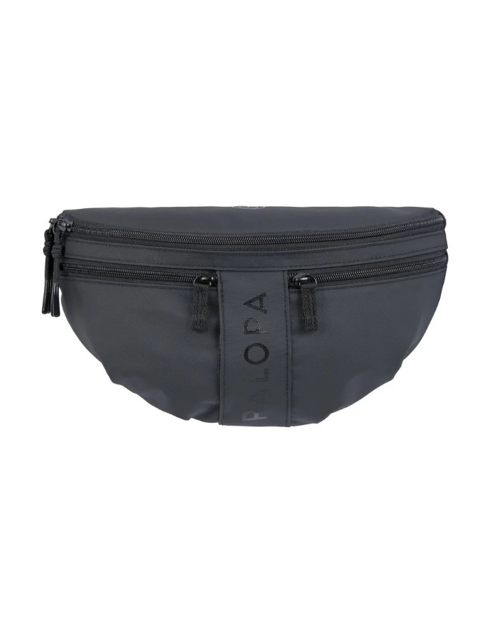 Leckerlitasche Emma in Black – multifunktionale Bauchtasche für Hundebesitzer:innen mit Leckerlifach, Reißverschlussfach und Kotbeutelspender. Wasserabweisend, abwaschbar und nachhaltig gefertigt aus recyceltem Polyester.