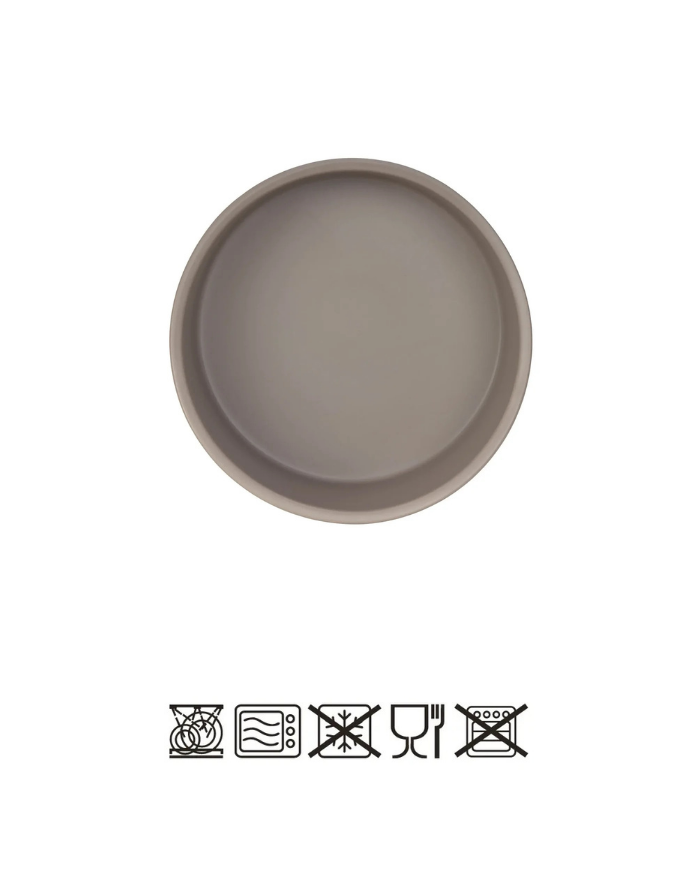 PALOPA Hundenapf Cali in Taupe aus Porzellan mit asymmetrischem Design und rutschfesten Silikonnoppen