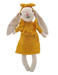 Mea Lini Stofftier Hase Hedda klein aus Leinen und Baumwolle in sanften Pastelltönen.
