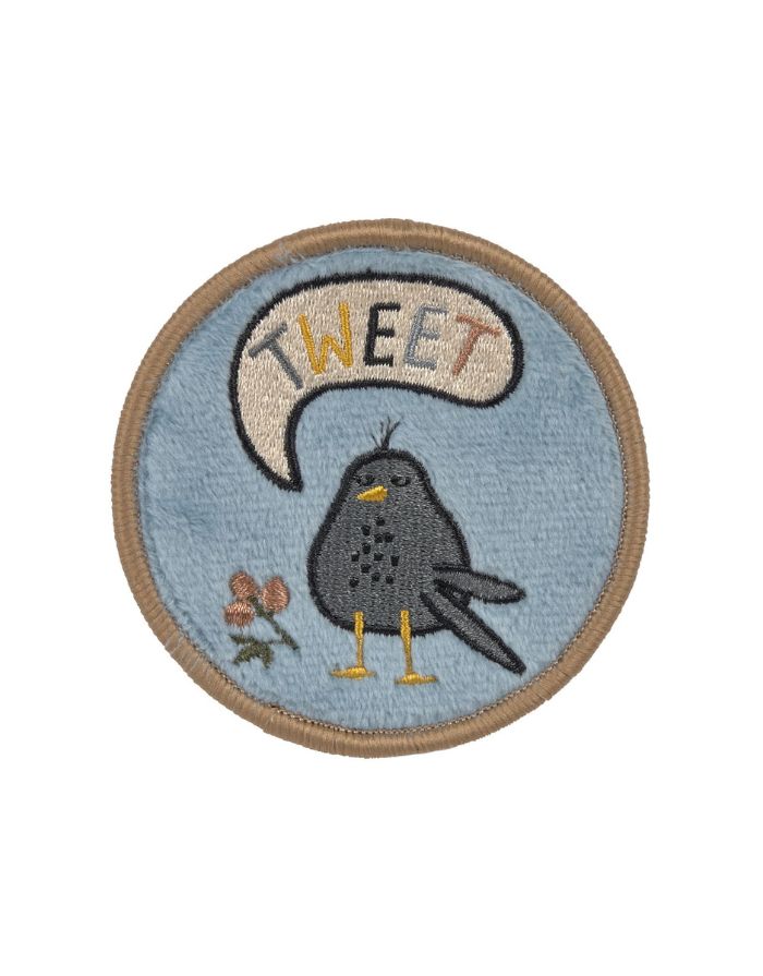LÄSSIG Patches 3er Set Happy Prints aus 100 % Polyester mit Pferd- und Vogel-Motiv, zum Befestigen an Rucksäcken und Taschen mit Druckknopf.