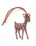 Runder Reflektor-Anhänger Bambi von Firefly Reflectors aus weichem, reflektierendem Material mit Lederband, ca. 8 cm – dekorativ und funktional.