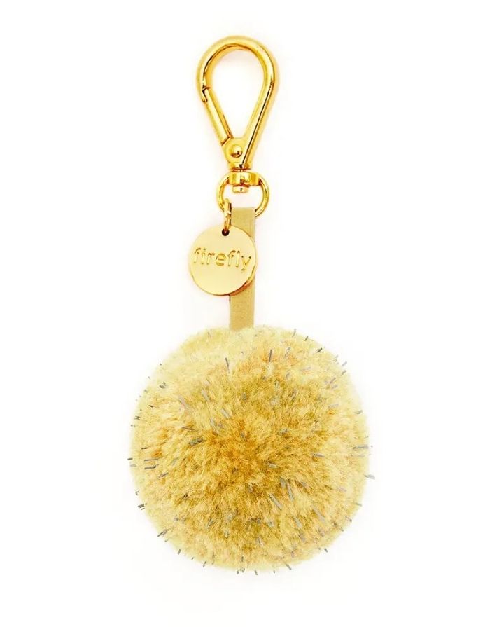 Firefly Reflectors Taschenanhänger Pom Pom Ball in der Farbe Citron, reflektierender Sicherheitsanhänger
