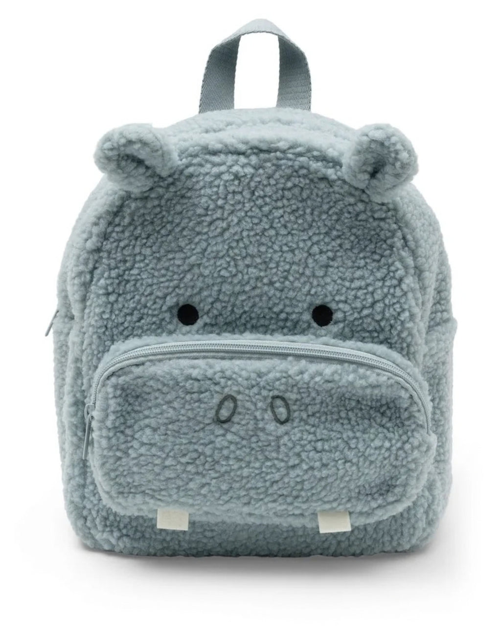Kinder-Rucksack Hippo Happy von Jollein im niedlichen Nilpferd-Design für Kita, Ausflüge und kleine Abenteuer als Freisteller von vorne