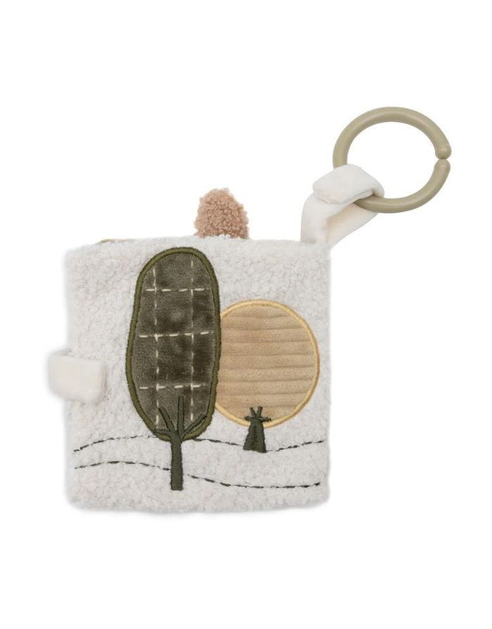Jollein Aktivitäts-Stoffbuch „Tiny Park“ – weiches Babybuch mit Tiermotiven, Knisterelementen, Spiegel und Bäumchen, CE-zertifiziert.