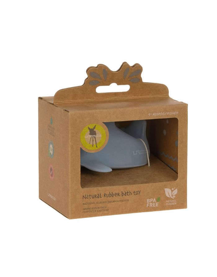 LÄSSIG Badewannenspielzeug Hai aus BPA-freiem Naturkautschuk, weiche Form, integrierte Rassel, ideal für Babys und Kleinkinder, für Badewanne und Dusche.