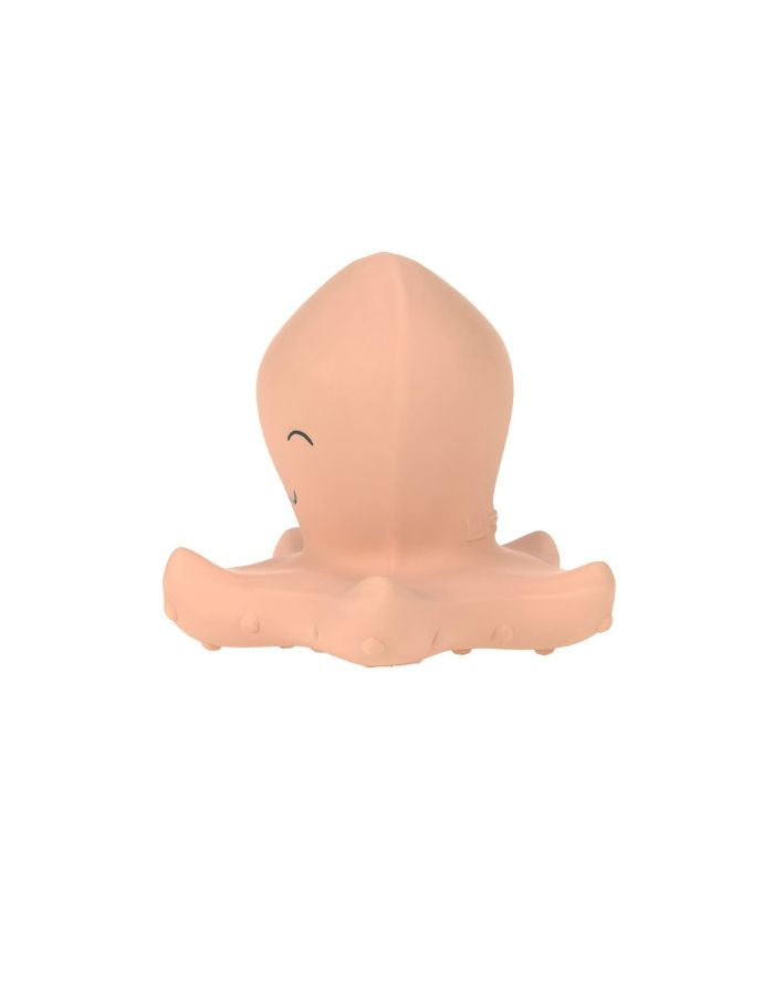 LÄSSIG Badewannenspielzeug Oktopus aus BPA-freiem Naturkautschuk, weiche Form, integrierte Rassel, ideal für Babys und Kleinkinder, für Badewanne und Dusche.