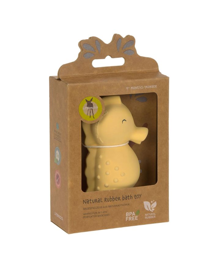 LÄSSIG Badewannenspielzeug Seepferd aus BPA-freiem Naturkautschuk, weiche Form, integrierte Rassel, ideal für Babys und Kleinkinder, für Badewanne und Dusche.