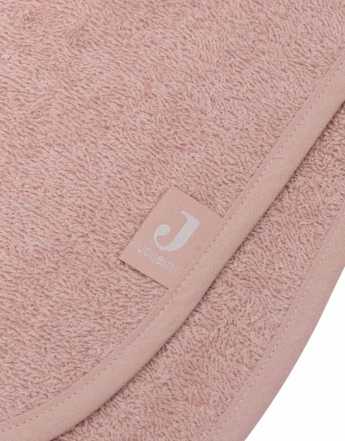 Jollein Badeponcho aus weichem Baumwollfrottee in der Farbe Wild Rose mit Kapuze.