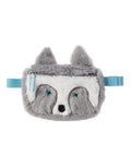  Rockahula Husky Bauchtasche – flauschige Hundetasche mit blauen Augen, Reißverschluss und verstellbarem Gurt.