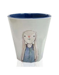 Mea Lini Melaminbecher Hase Hugo blau mit Hasenmotiv für Kinder.