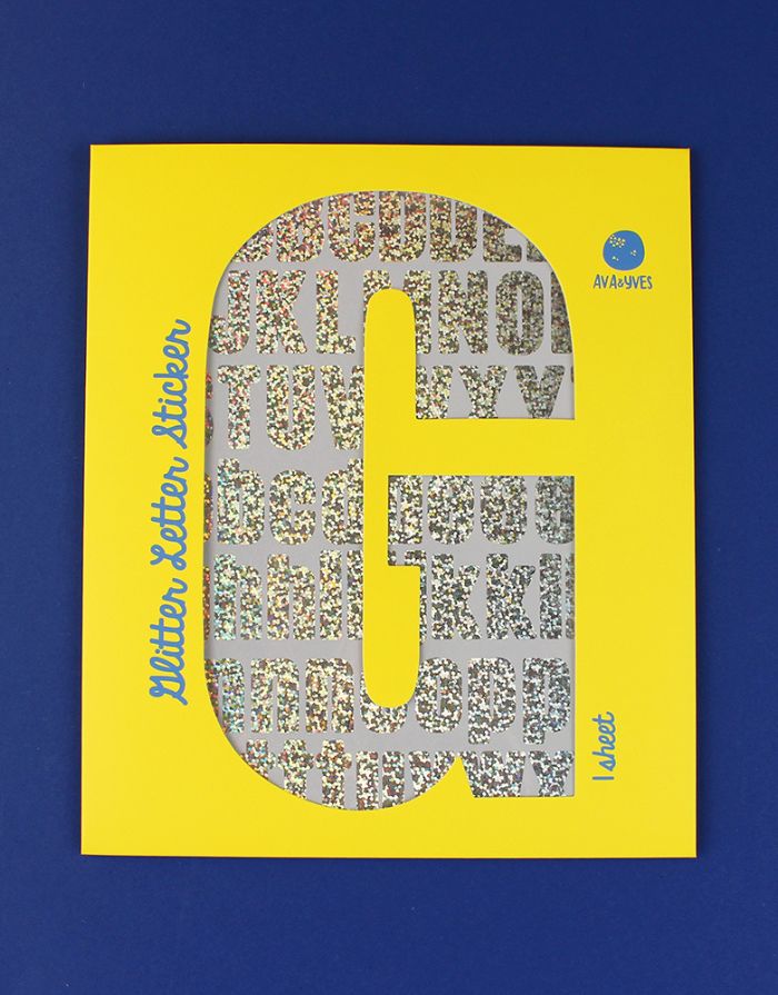 Ava und Yves Buchstabensticker, Stickerbogen mit alphabetischen Buchstaben für DIY Projekte, Geschenkverpackungen und kreative Gestaltung, 21 x 22 cm