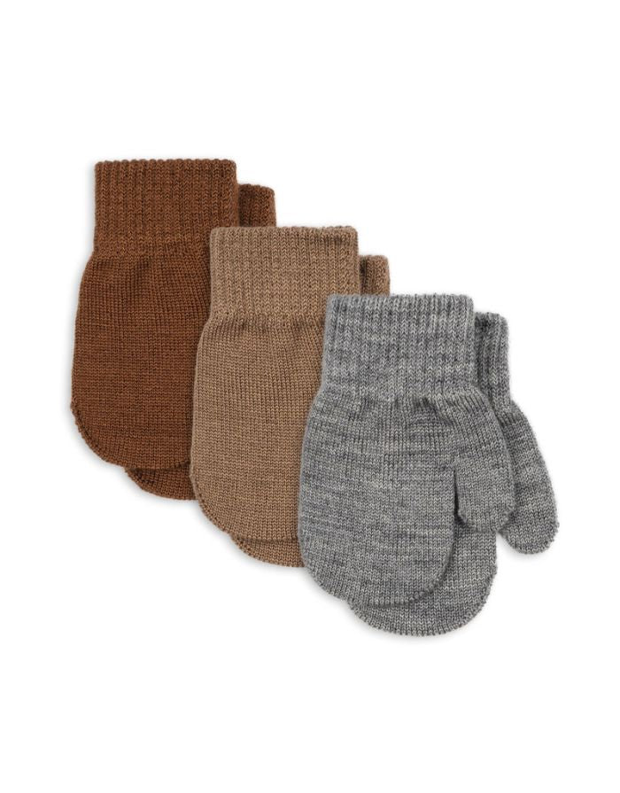 Fäustlinge Onesize Filla 3er-Set I Grey Melange/Beige/Brown