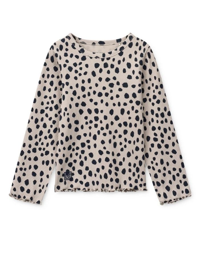 Geripptes NIEVE Langarmshirt mit Leo-Print aus Bio-Baumwolle von Liewood
