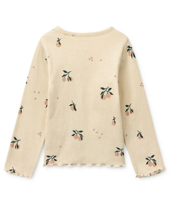 Geripptes NIEVE Langarmshirt aus Bio-Baumwolle in Peach und Sea Shell von Liewood