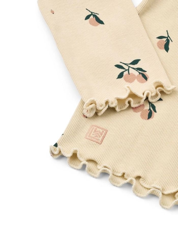 Geripptes NIEVE Langarmshirt aus Bio-Baumwolle in Peach und Sea Shell von Liewood