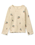 Geripptes NIEVE Langarmshirt aus Bio-Baumwolle in Peach und Sea Shell von Liewood